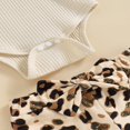 thumbnail image 2 of MesaSe Toddler Baby Girl Fall Clothes Solid Ribbed Long Sleeve Romper Flower Pattern Flare Pants Bow Headband Outfit, 2 of 8