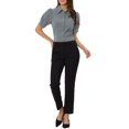 thumbnail image 2 of INSPIRE CHIC Women's Puff Sleeve Point Collar Button Down Essential Office Shirt XS Dark Grey, 2 of 6