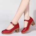 thumbnail image 5 of B91xZ Chaussures pour Femmes à Talon Bas avec Bride à la Cheville, Rouge 8, 5 of 5