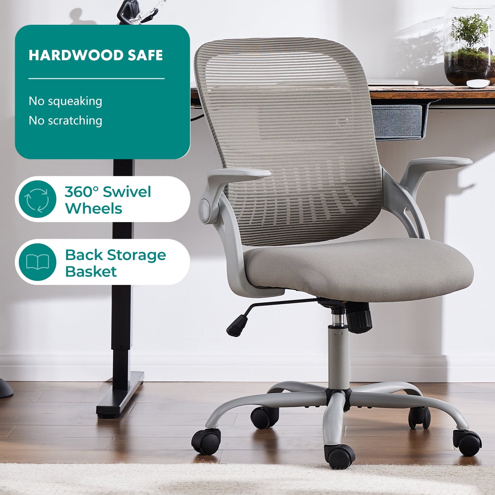 30" Tall Office Chair with Adjustable Footrest, Ergonomic Drafting Chair for Standing Desk, Black/Gray/Pink