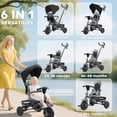 thumbnail image 4 of Qaba 6 in 1 Toddler Tricycle for 1-5 Years Old with Push Handle, Black, 4 of 10