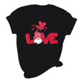 thumbnail image 4 of Pisexur T-shirt de la Saint-Valentin Haut T-shirt de la Saint-Valentin pour Femme Amour Imprimé T-shirt à Manches Courtes Haut à Manches Courtes Col Rond Haut/chemise, 4 of 5