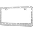 thumbnail image 2 of CNKOO License Plate Frame  Sparkly License Plate Tag Cover with Multifaceted Rhinestones  Stainless Steel Crystal  License Plate Holder for Universal Exterior Car Accessories  Leopard Pri, 2 of 7