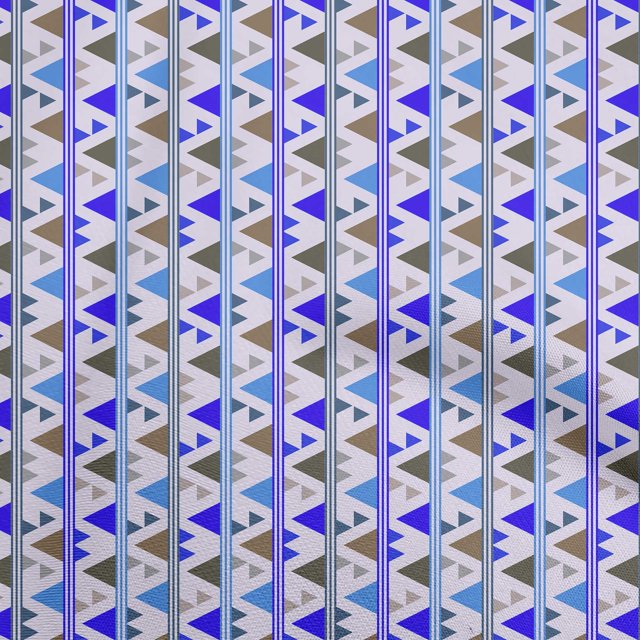 oneOone Cotton Poplin Medium Blue Fabric Geometric Craft Projects Decor Fabric Printed By The Yard 42 Inch Wide