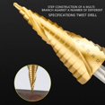 thumbnail image 2 of HSS Step Drill Bit Set Titanium Coated Straight Slot 10-45mm, Large Pagoda Drill Hole Reamer, 2 of 4