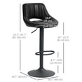 thumbnail image 3 of HOMCOM Bar Stools Set of 2 Swivel Adjustable Counter Height Barstools, 3 of 10