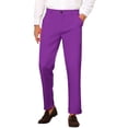 thumbnail image 1 of INSPIRE CHIC Men's Slim Fit Trousers Flat Front Solid Color Business Pants 30 Purple, 1 of 7