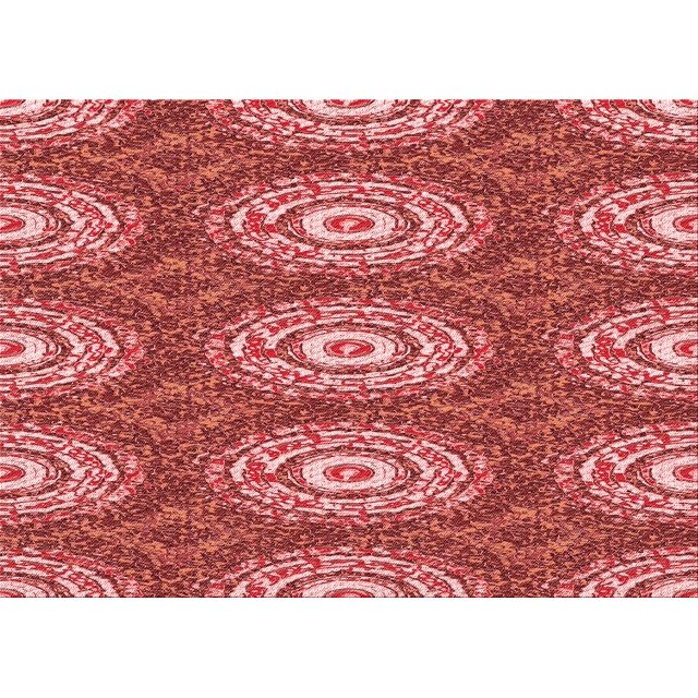 Ahgly Company Tapis Rectangulaire Rouge Lavable en Machine, 6 Pieds x 9 Pieds