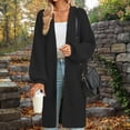 thumbnail image 2 of Yuyuzo Womens Plus Size Cardigans Cable Knit Sweater Jackets Long Sleeve Open Front V Neck Solid Color Outwear, 2 of 6