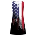 thumbnail image 4 of Dvkptbk Robes Drapeau Américain pour Femmes Été Plage Sans Manches Robe d'Été Évasée Décontractée Ample Robe T-Shirt - Soldes d'Été Liquidation, 4 of 5