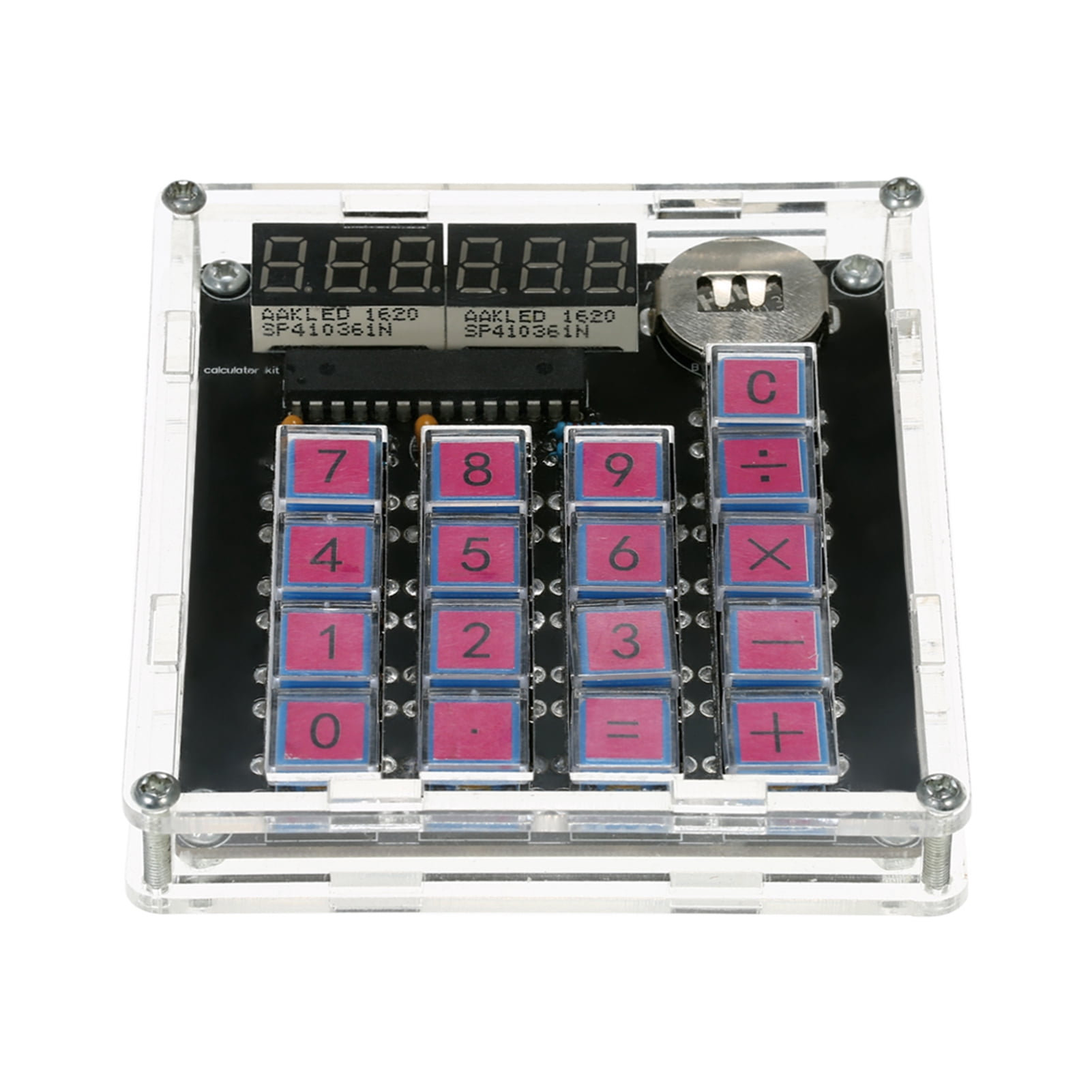 DIY MCU Calculator Kit Digital Tube Calculator with Transparent Case