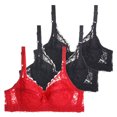 thumbnail image 1 of Kcodviy Pack of 3 Women Large Bras for Women Bras with Underwire Push Medium Support Sports Bras for Women Up Bra Set Women Bra Pack for Women Bustier Sports Bra Training Bra, 1 of 2