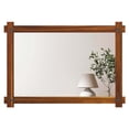 thumbnail image 1 of Costway 40 x 28.5 Inch Shatterproof Wall Mirror with Acacia Wood Frame & Vintage Rivet Design, 1 of 10