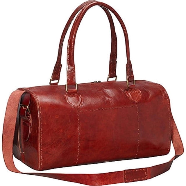 Sharo Leather Bags Unisex Adjustable Strap Leather Shoulder Bag, Red