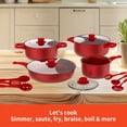 thumbnail image 4 of Bamboohart Induction Cookware Set 13 Pieces  Washable Brush Resistant Non-Stick Pans With Gumwood Handles  Kitchen Cookware Set With Frying Pan  Stewing Pot And Stockpot  Pan  Outdoor Set, 4 of 7
