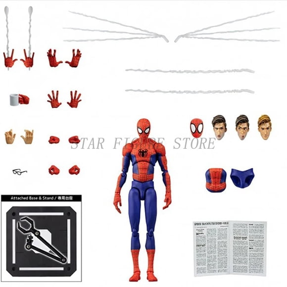 Sentinel Sv Action Miles Morales Action Figure Spiderman Model Marvel Spider-Man Into the Spider-Verse Peter Parker Figurine Toy
