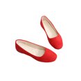 thumbnail image 3 of MAWCLOS Chaussures Décontractées pour Femmes Chaussures de Marche Confort à Enfiler Ballerines Mode Bout Carré Ballerine de Soirée Rouge 7.5, 3 of 5