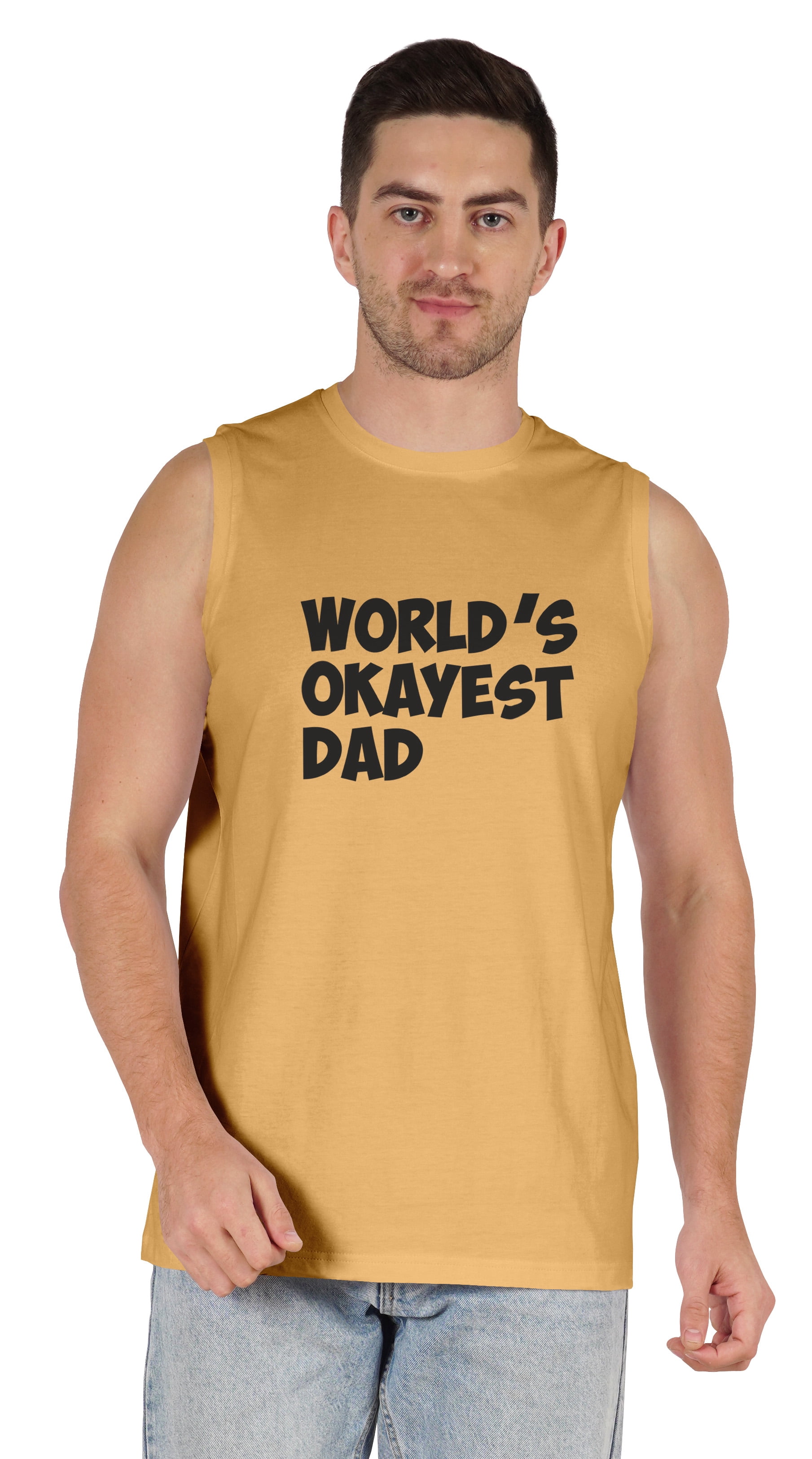 Inkmeso Printed Graphic World Okayest Dad€ T-Shirt For Mens Best Daddy Ever Gift T-Shirt