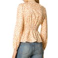 thumbnail image 3 of INSPIRE CHIC Women's Elegant Dots V Neck Smocked Ruffled Hem Peplum Top, 3 of 7
