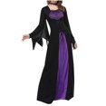 thumbnail image 2 of EQWLJWE Robe de Sorcière d'Halloween pour Femmes Manches Longues Gothique Cour Manches Longues Col Carré Robe à Lacets, 2 of 7
