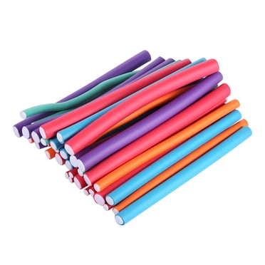 Amdohai 36 Pcs Façonneurs de Boucleurs Mousse Spongieuse Boucles Bricolage Coiffage Rouleaux à Cheveux Tiges de Bouclage Flexibles Outil de Coiffure