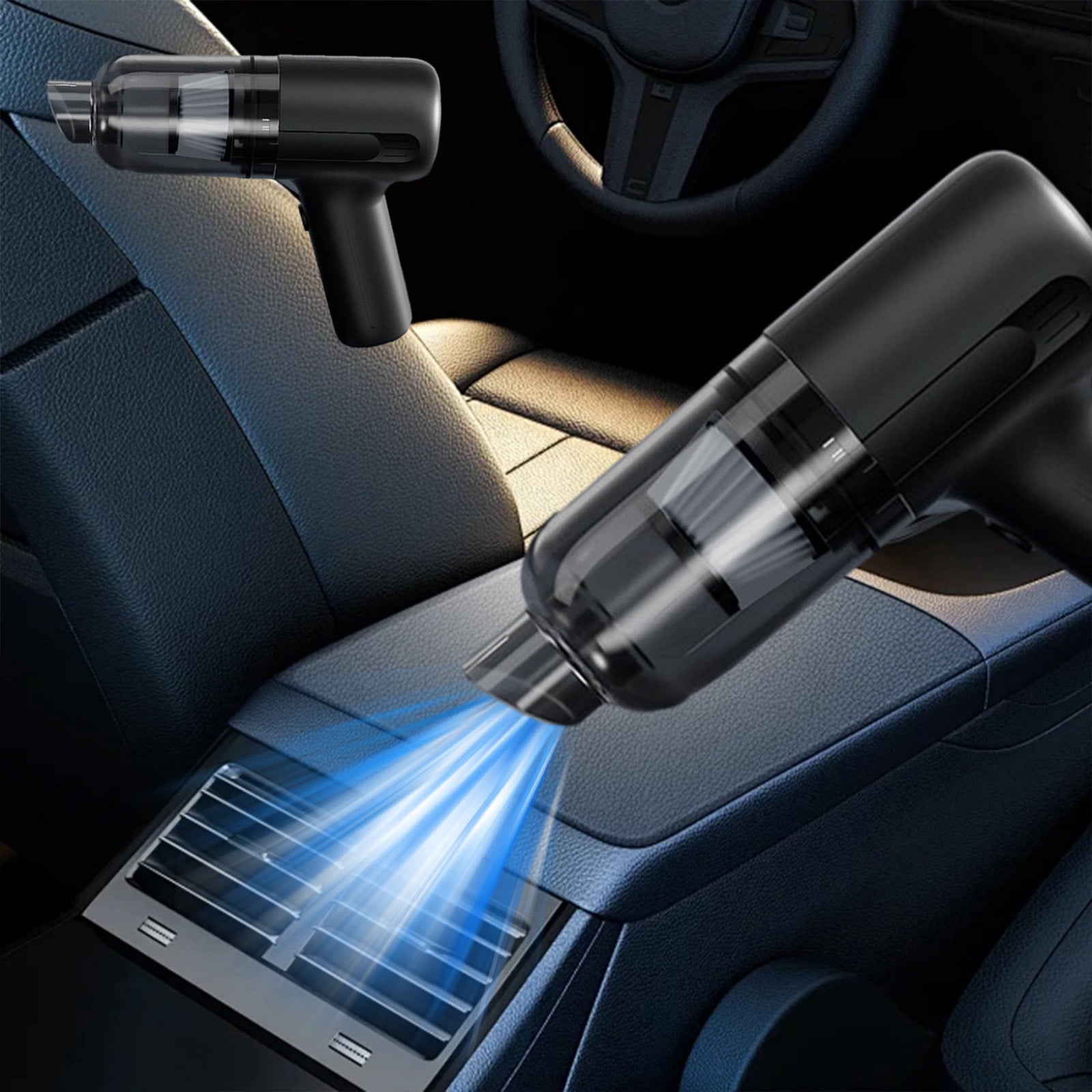 Suncoda Vacuum Cleaner, Cleaning Supplies Rechargeable Vacuum Cleaner Powerful Suction Visual Dusts Bucket 4000 Mah Battery Lightweight 90W 6500 Pa Handheld Vacuum Cleaner for Car