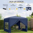thumbnail image 4 of Outsunny 10'x10' Outdoor Pop Up Party Tent with Carrying Bag Blue, 4 of 10