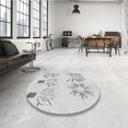 thumbnail image 4 of Ahgly Tapis d'Intérieur Lavable en Machine Carré Transitionnel Gris Platine, 4 Pieds Carré, 4 of 7