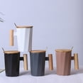 thumbnail image 1 of Vaidha Wood Handle Ceramic Mug Office Mugs Holiday Event Gift Mugs, 1 of 6