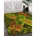 thumbnail image 3 of Ahgly Company Tapis d'Intérieur Lavables en Machine, Ronds, Transitionnels, Vert-Jaune Foncé, Ronds de 8 Pi, 3 of 7