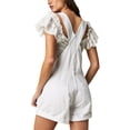 thumbnail image 2 of Honganda Salopette Courte en Denim pour Femmes, Bretelles Ajustables, Poche, Combishort, Short, Poignets Roulés, 2 of 3
