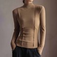 thumbnail image 4 of AherBiu Chandails à Manches Longues pour Femmes Couche de Base sous-Maillots Col Roulé Coupe Ajustée T-Shirts Blouse, 4 of 6