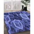 thumbnail image 3 of Ahgly Company Tapis de Zone Rectangulaire Transitionnel Bleu Ardoise Clair pour Intérieur, Lavable à la Machine, 2 Pieds x 3 Pieds, 3 of 7