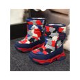 thumbnail image 4 of MAWCLOS Bottes Mi-Mollet Unisexes Bout Rond Chaussures d'Hiver Plateforme Antidérapantes Botte de Neige Doublée Peluche Randonnée Chaussure Chaude Camouflage Rouge 9C, 4 of 9