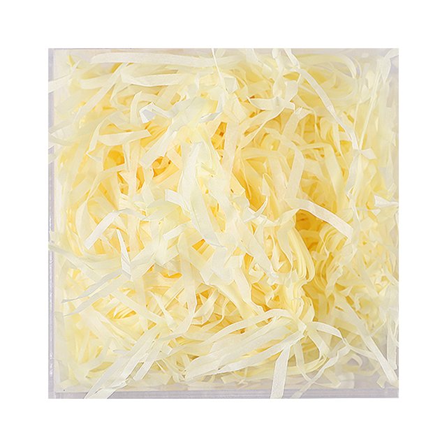 1 Pack Lafite Paper Raffia Filler Colorful Shredded Box Packaging Decoration Practical Wedding Party Easter New Year Light yellow