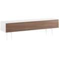 thumbnail image 1 of SONOROUS Studio ST-360 Wood and Glass Modern TV Stand with Spike Metal Legs for Sizes up to 75" (Modern Design Cabinet For Your Audio/Video Components and Consoles, Comes with I/R Repeater) - WHITE, 1 of 6