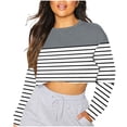 thumbnail image 3 of WRKEKC T-Shirts à Manches Longues pour Femmes, Hauts d'Été pour Femmes, T-Shirt Blouse Chandail à Manches Longues à Col Rond Imprimé à Carreaux Décontracté Tendance pour Femmes, 3 of 6