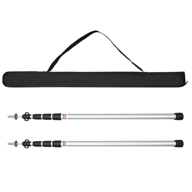 Graflsoa Ensemble de Mât de Tente en Aluminium Réglable à 4 Sections - 250 cm, Argent, Lot de 2 pour Usage Extérieur