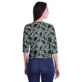 thumbnail image 3 of Moomaya Printed Keyhole Neck Ring Top Casual 3/4th Sleeve Tees Tank Tunic Top, 3 of 5