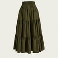 thumbnail image 4 of Besolor Maxi Skirts for Women 2025 Summer Elastic Waist Drawstring Ruffle Tiered a Line Flowy Beach Long Skirt, 4 of 4