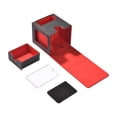 thumbnail image 2 of Bunblic Card Deck Box Deck Case for 100+ Sleeved Cards, Card Deck Storage Box for Collectible Cards, Collection Cards, Baseball Card Red Black, 2 of 8