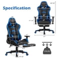thumbnail image 3 of Goplus Massage Gaming Chair Reclining Swivel Racing Office Chair with Footrest Blue, 3 of 10