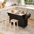 thumbnail image 2 of HOMCOM Kitchen Island with Storage, Kitchen Island with Drop Leaf, Black, 2 of 10