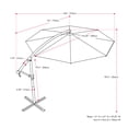 thumbnail image 2 of CorLiving 10ft Cantilever Steel Frame Striped Outdoor Patio Umbrella, Taupe/White, 2 of 11