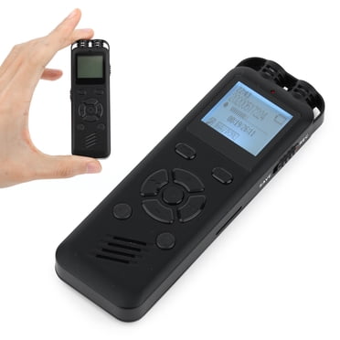 Enregistreur Vocal Numérique 16 Go, Enregistrement Audio Activé par la Voix avec Lecture, Lecteur de Musique MP3, Appareil d'Enregistrement 72 H, Prise en Charge du Mot de Passe pour Conférences, Réunions, Entrevue en Classe, Port Micro USB