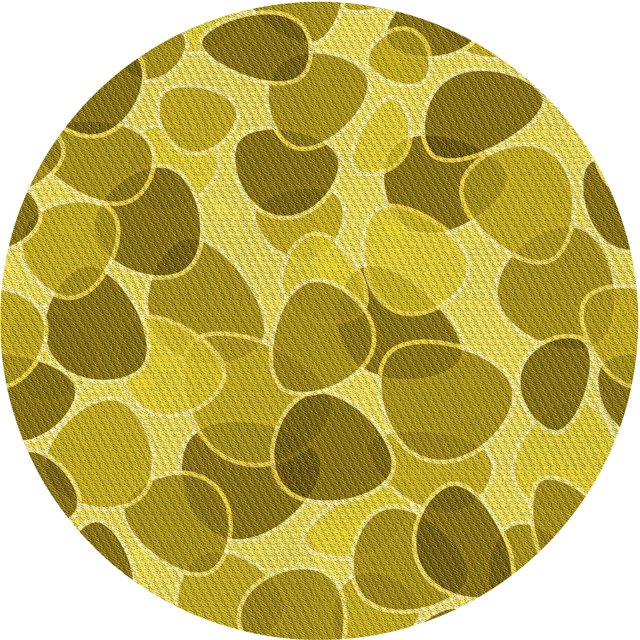 Ahgly Company Tapis Rond Lavable en Machine Intérieur Transitionnel Or Jaune Vif, 4 Pieds Rond