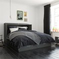 thumbnail image 1 of AFI Hamilton Grand Lit Escamotable Coffre en Bois Massif avec Chargeur Intégré, Gris, 1 of 20