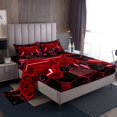 thumbnail image 1 of Erosebridal Red Gamepad Full Sheet Sets, Gradient Geometry Bedding Full Size, Leaf Plant Decor 4-Piece, 1 of 7