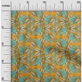 thumbnail image 1 of oneOone Viscose Chiffon Fabric Leaves & Floral Block Print Fabric BTY 42 Inch Wide, 1 of 4