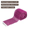 thumbnail image 2 of Unique Bargains 2 Yards Sew Stitch on Cone Spikes Studs, 12Rows Plastic Flat Back Spike Rivet Punk Trim Ribbon, Rose Red, 2 of 6